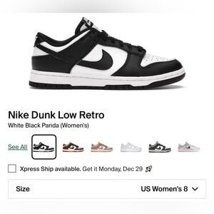Nike Dunk Low Retro Black and White Sneakers